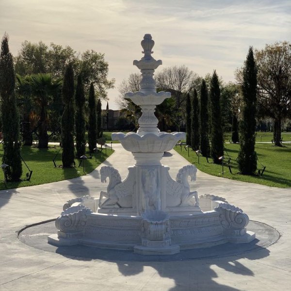 White Marble Horse Fountain
